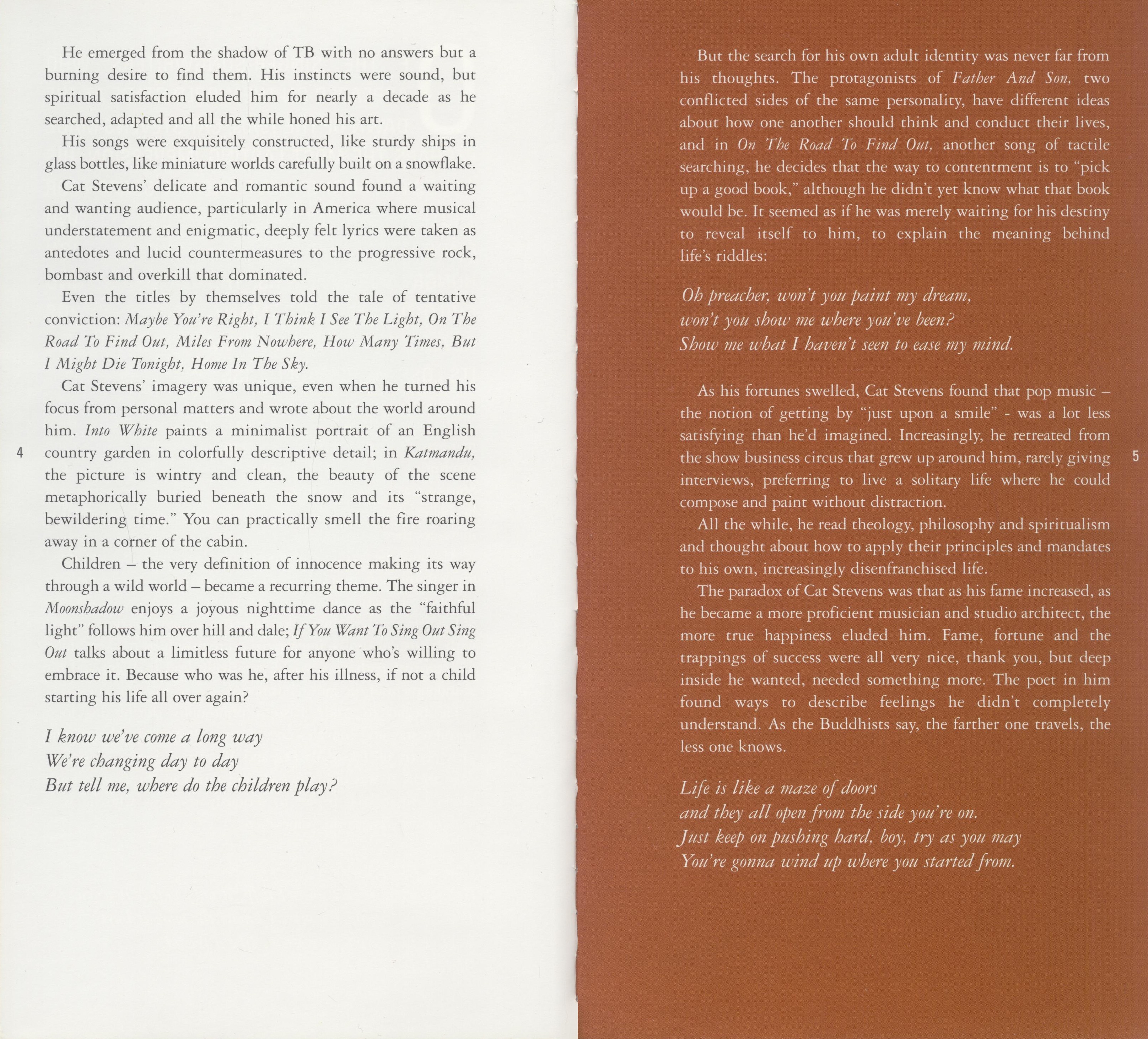 Cat Stevens  The Boxset : Booklet 4